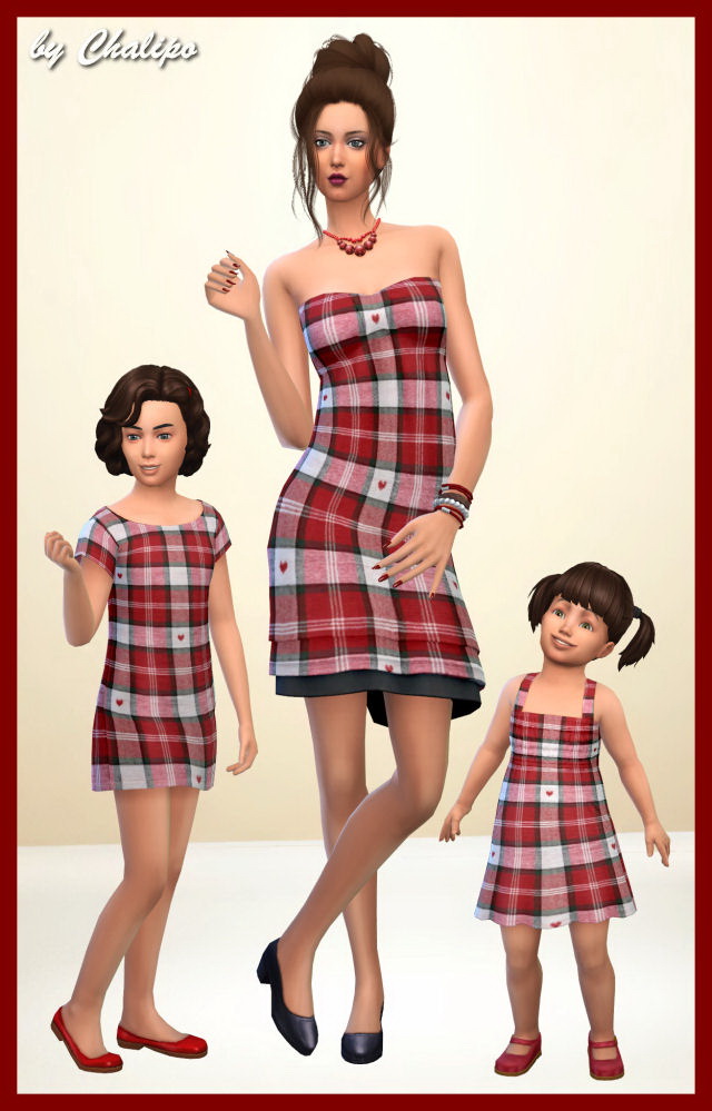 Sims 4 Valentine dress all ages by Chalipo at All 4 Sims