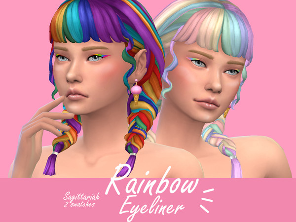 Sims 4 Rainbow Eyeliner by Sagittariah at TSR