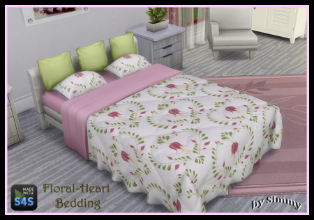 Floral Heart Beddings by Simmy at All 4 Sims