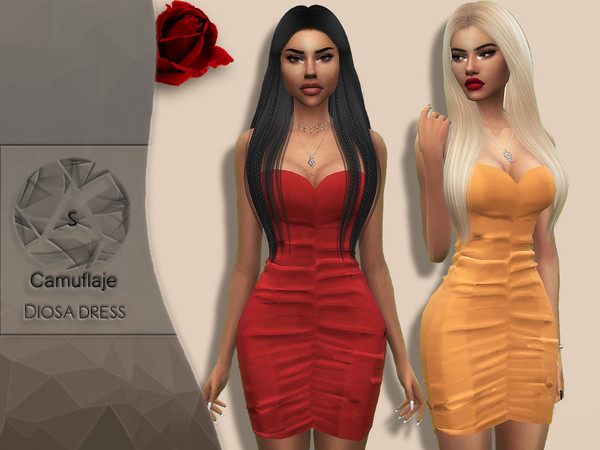 Sims 4 Diosa Dress by Camuflaje at TSR