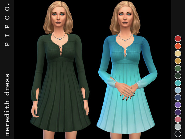 Sims 4 Meredith dress by Pipco at TSR