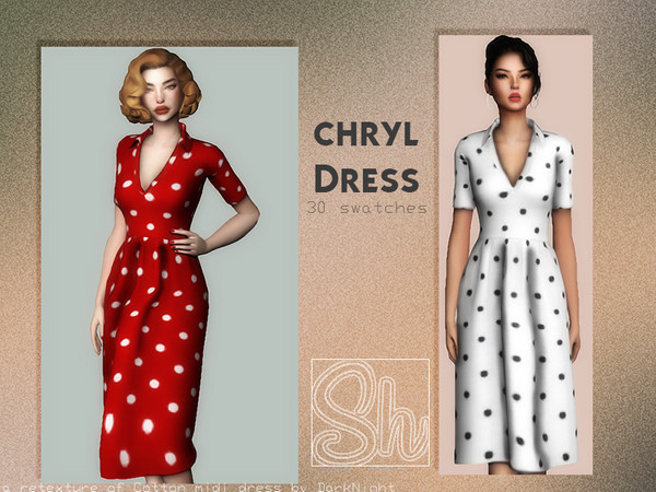Sims 4 Chryl Dress by Sharareh at TSR