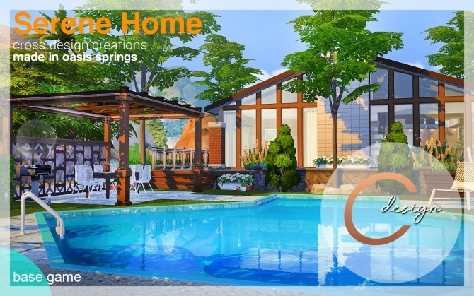 Sims 4 Serene Home by Praline at Cross Design