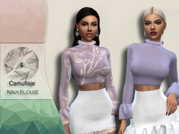 Sims 4 Nina Blouse by Camuflaje at TSR
