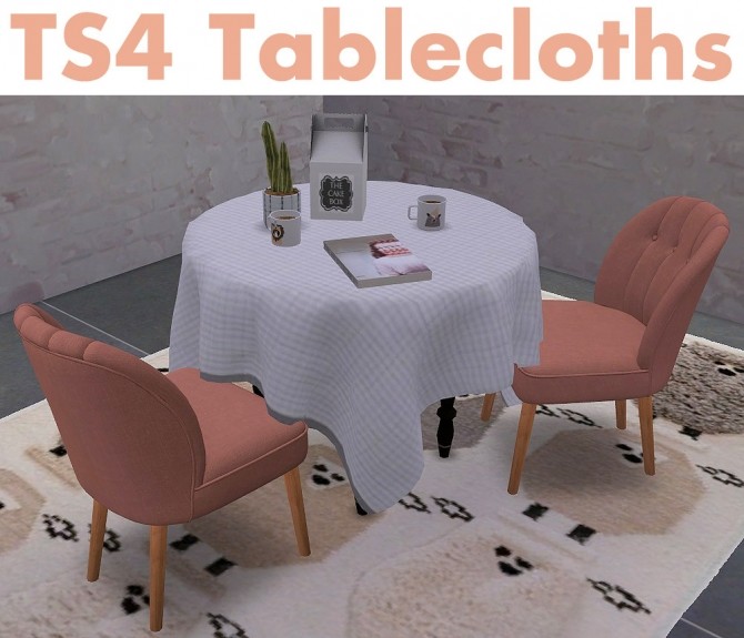 Sims 4 Recolors of Darasims’ tablecloths at Riekus13
