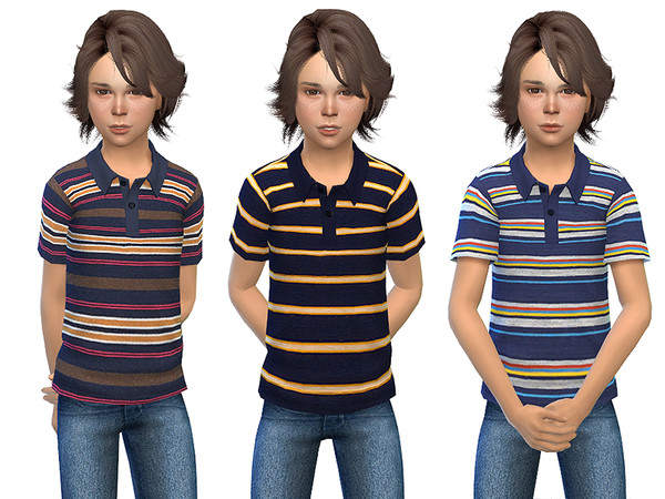 Sims 4 Polo Shirt for Boys 01 by Little Things at TSR