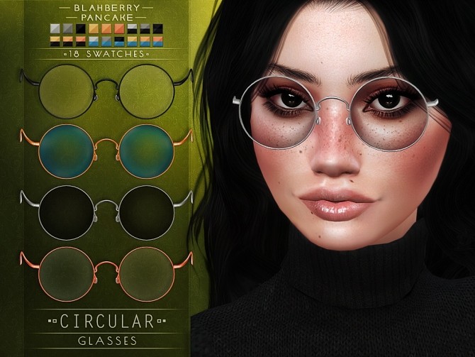 Sims 4 Circular glasses at Blahberry Pancake