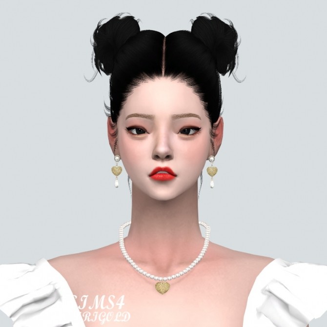 Sims 4 Lovely Small Heart Pearl Earring at Marigold
