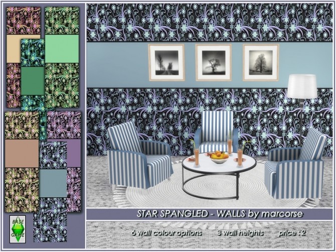 Sims 4 Star Spangled Walls by marcorse at TSR