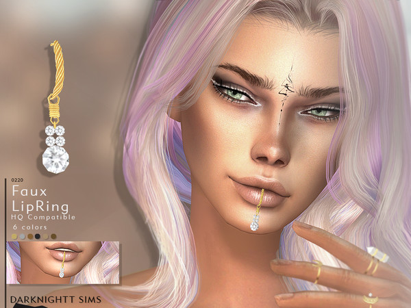 Sims 4 Faux Lip Ring by DarkNighTt at TSR