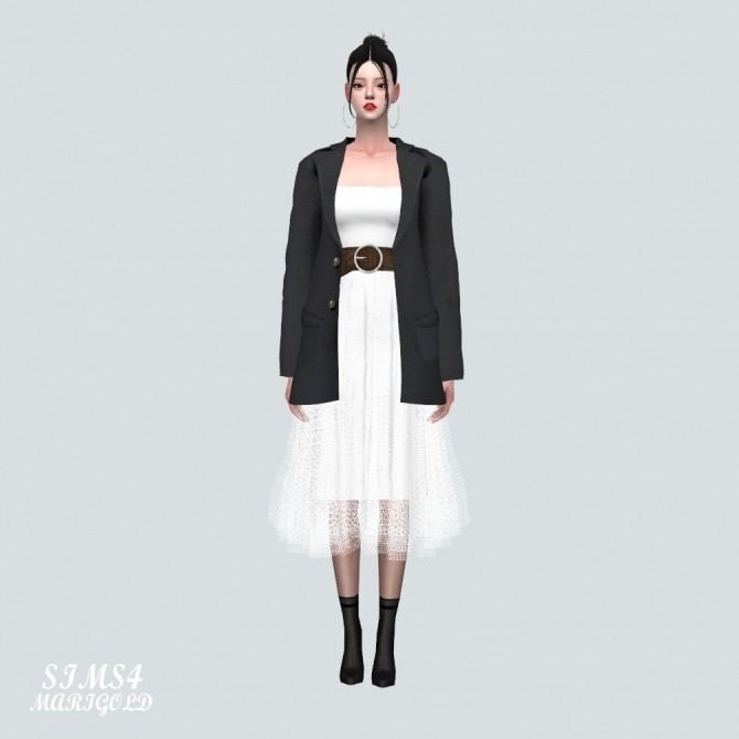 Sims 4 Ballerina Long Dress With Jacket at Marigold