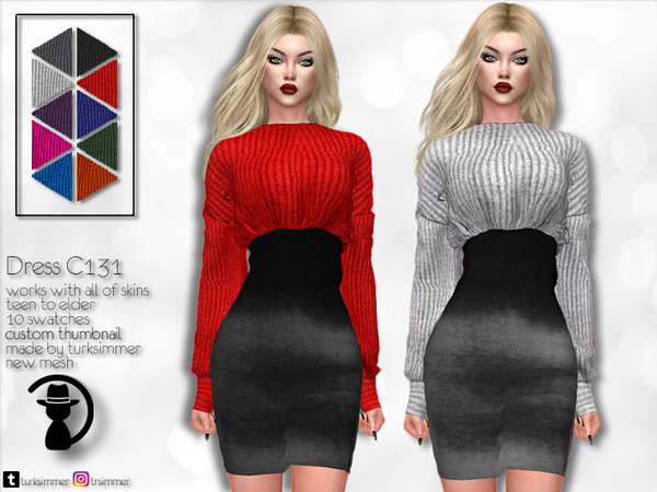 Sims 4 Dress C131 by turksimmer at TSR
