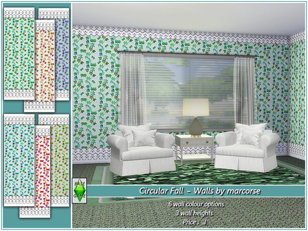 Sims 4 Circular Fall Walls by marcorse at TSR