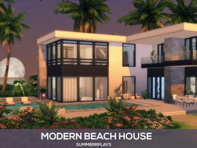 Sims 4 Modern Beach House by Summerr Plays at TSR