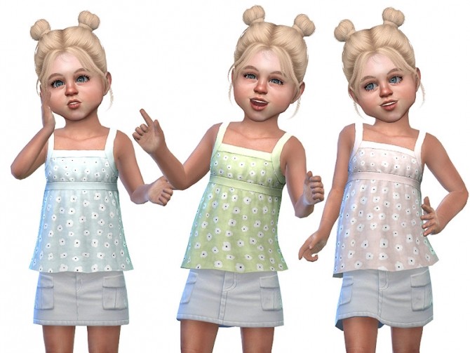 Sims 4 Tank Top for Toddler Girls 02 by Little Things at TSR
