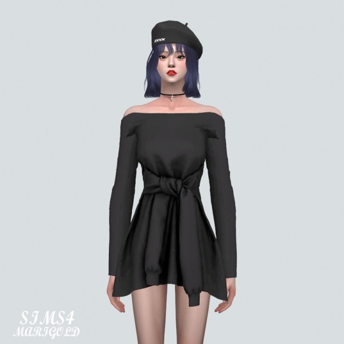 Sims 4 Off Shoulder Sporty Mini Dress at Marigold