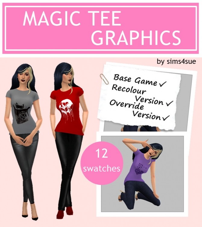 Sims 4 BG MAGIC TEE GRAPHICS at Sims4Sue