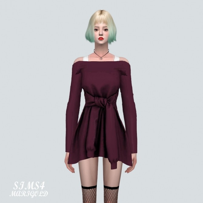 Sims 4 Off Shoulder Sporty Mini Dress at Marigold