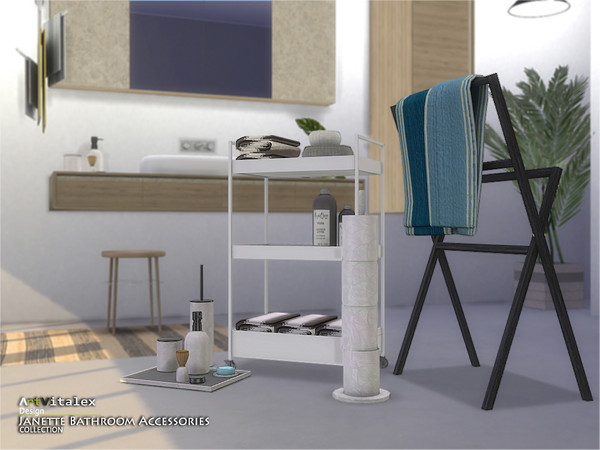Sims 4 Janette Bathroom Accessories by ArtVitalex at TSR