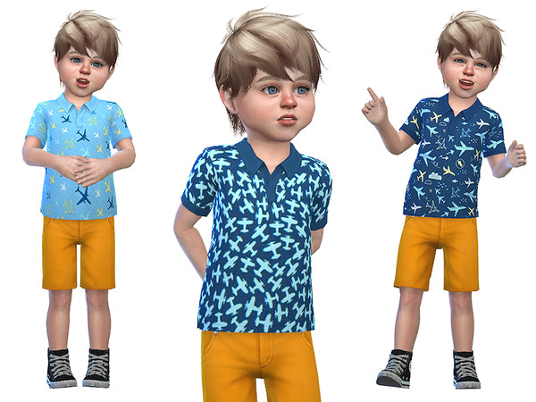 Sims 4 Polo Shirt for Todder Boys 01 by Little Things at TSR