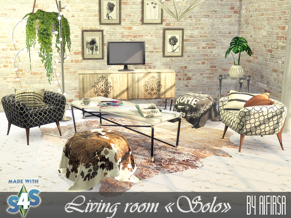 Sims 4 Solo living room at Aifirsa