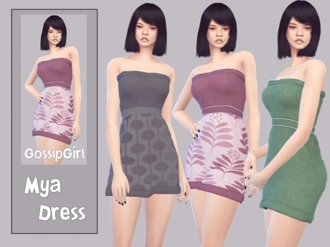 Sims 4 Mya Dress by GossipGirl at TSR