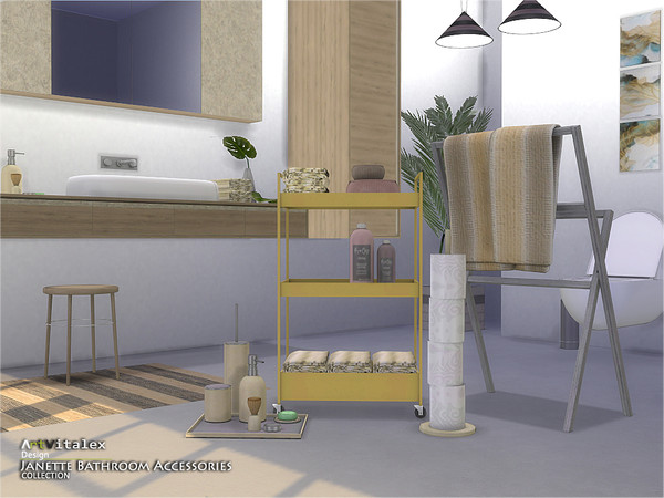 Sims 4 Janette Bathroom Accessories by ArtVitalex at TSR