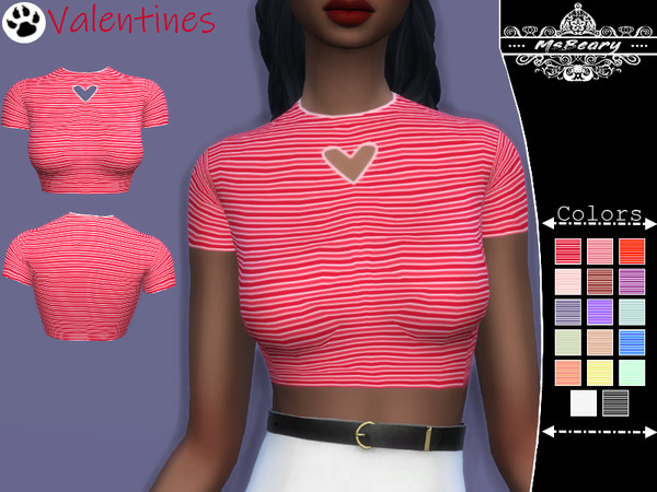 Sims 4 Heart Cut Out Top by MsBeary at TSR