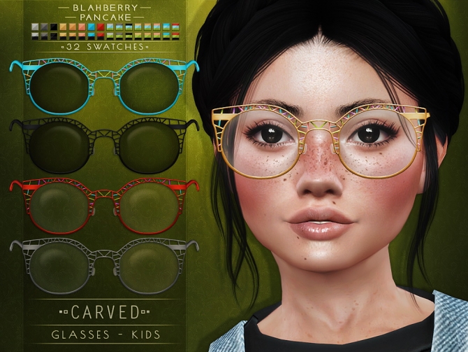 Carved & Dual glasses for kids at Blahberry Pancake » Sims 4 Updates