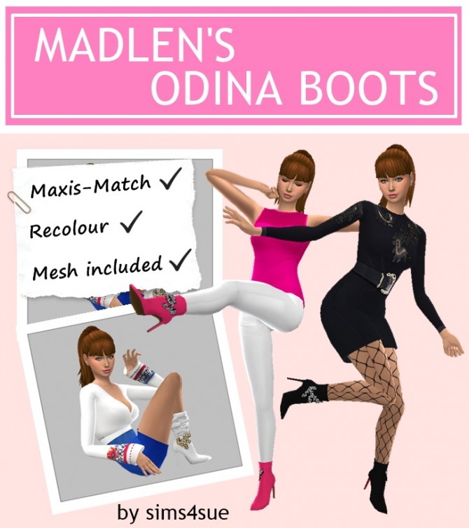 Sims 4 MADLEN’S ODINA BOOTS at Sims4Sue