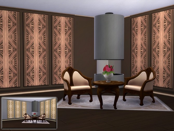 Sims 4 MB Opulent Wallwear Art Deco SET by matomibotaki at TSR