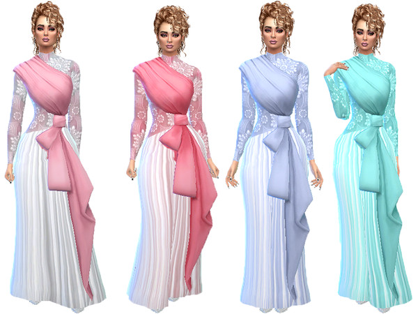 Sims 4 T55 Bow gown by TrudieOpp at TSR