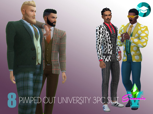 Sims 4 Pimped Out Uni 3PC Suit by SimmieV at TSR