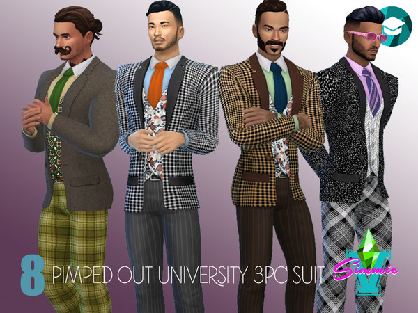 Sims 4 Pimped Out Uni 3PC Suit by SimmieV at TSR