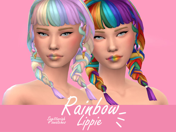 Sims 4 Rainbow Lippie by Sagittariah at TSR