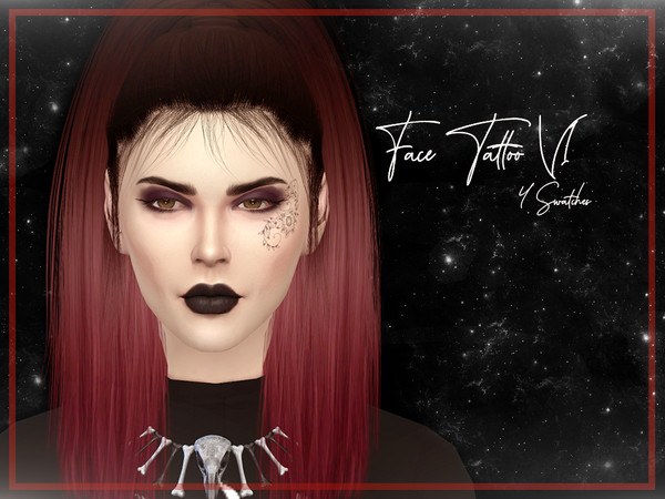 Sims 4 Face Tattoo V1 by Reevaly at TSR