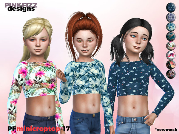 Sims 4 Mini Crop Top PF17 by Pinkfizzzzz at TSR