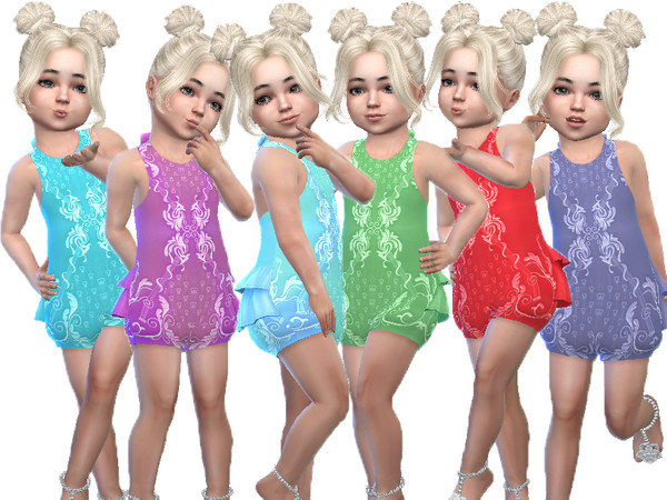 Sims 4 Toddler ruffle playsuit by TrudieOpp at TSR