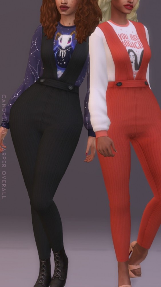 Sims 4 HARPER OVERALL at Candy Sims 4