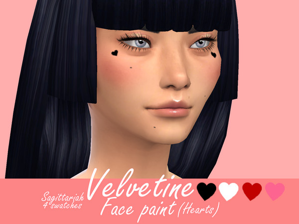 Sims 4 Velvetine Facepaint (Hearts) by Sagittariah at TSR