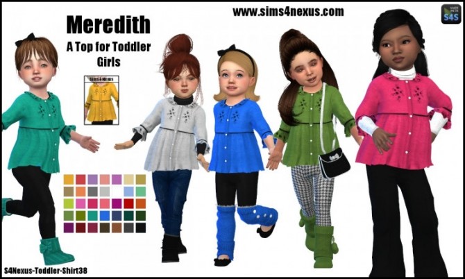 Sims 4 Meredith top for toddler girls by SamanthaGump at Sims 4 Nexus