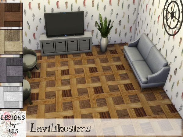 Sims 4 Wilson Wood Weave floor by lavilikesims at TSR