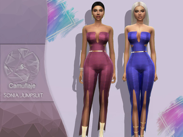 Sims 4 Sonia Jumpsuit by Camuflaje at TSR