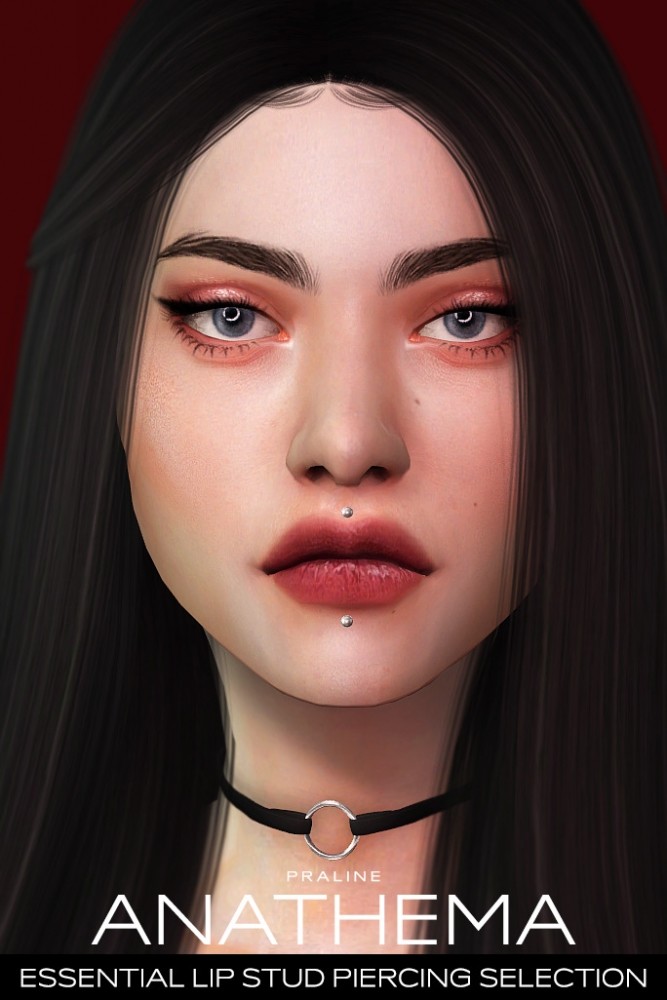 Sims 4 ANATHEMA Lip Stud Piercing Selection at Praline Sims