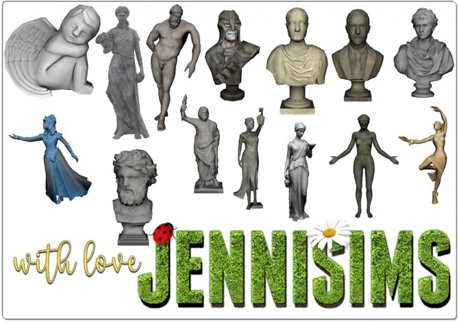 Sims 4 Decorative Statues 14 Items at Jenni Sims