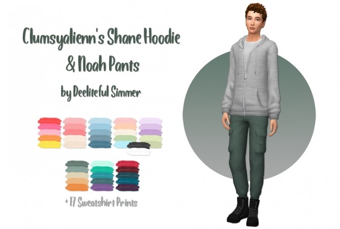 Sims 4 Clumsyalienn Shane hoodie & Noah pants at Deeliteful Simmer