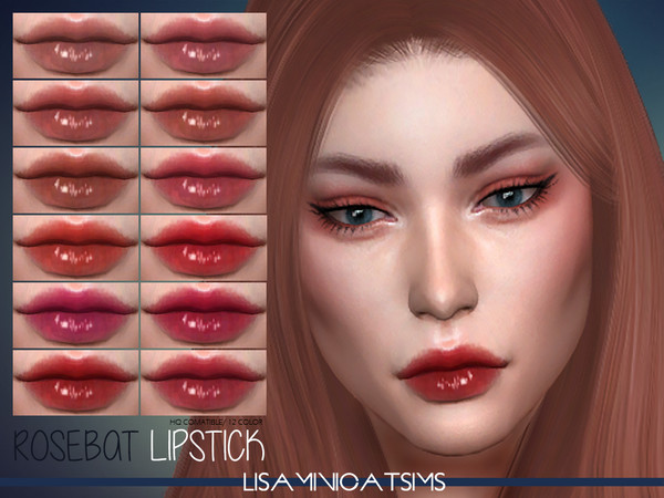 Sims 4 LMCS Rosebat Lipstick HQ by Lisaminicatsims at TSR