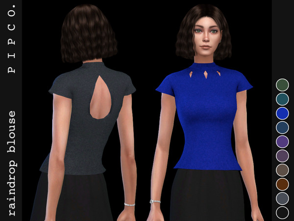 Sims 4 Raindrop blouse by Pipco at TSR