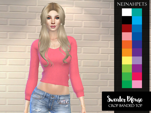 Sims 4 Sweater Blouse by neinahpets at TSR
