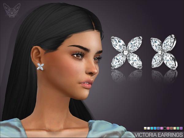 Sims 4 Victoria Stud Earrings by feyona at TSR
